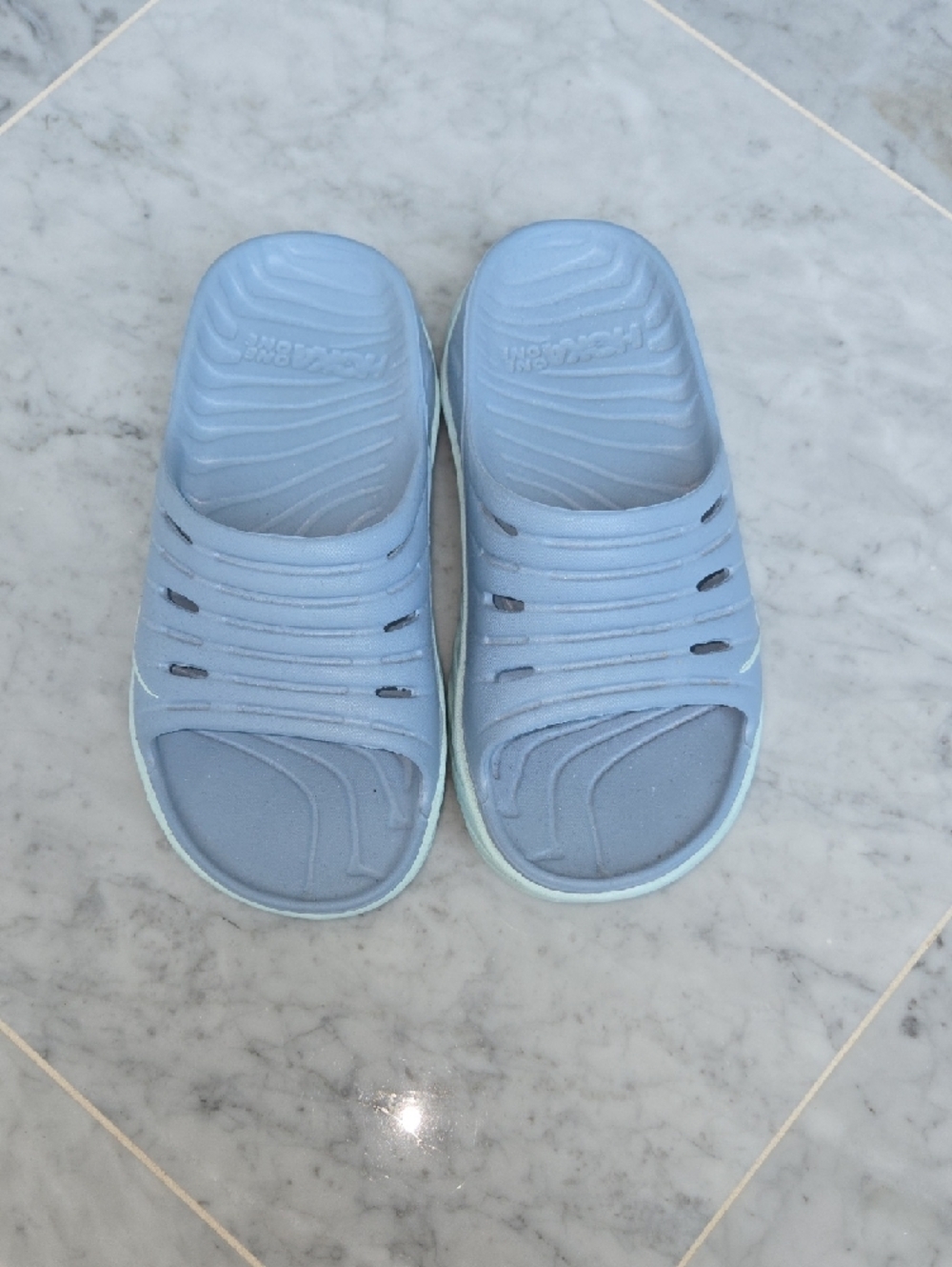 Hoka One One Sky Blue Cushioned Slide Sandals - Picture 4 of 6